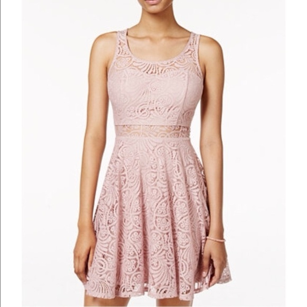 Lace Illusion Skater Dress